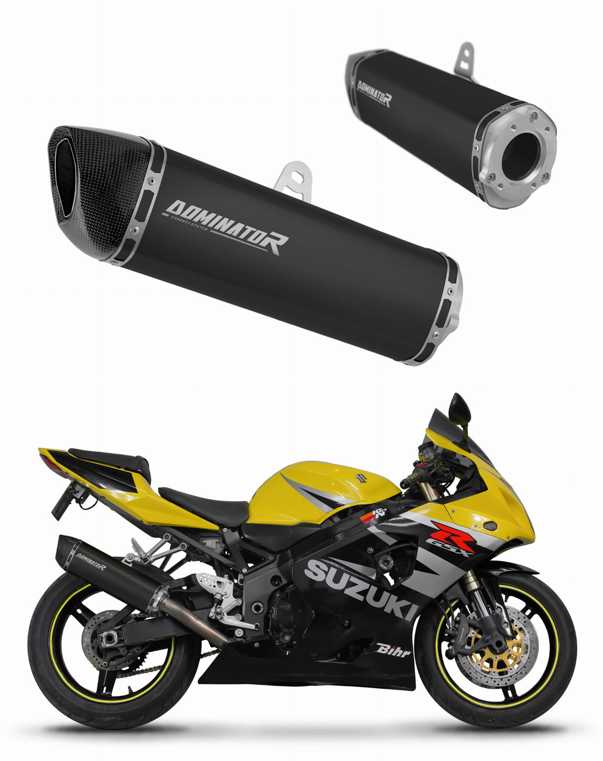 Suzuki GSXR 750 K1-K5 2001 - 2005 Exhaust Silencer Muffler HP6 BLACK + dB killer 20 m.