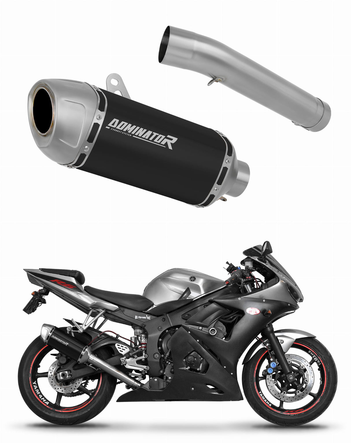 Yamaha YZF R6 2003 - 2005 Exhaust Silencer Muffler S6 Shorty BLACK + dB killer 20 m.