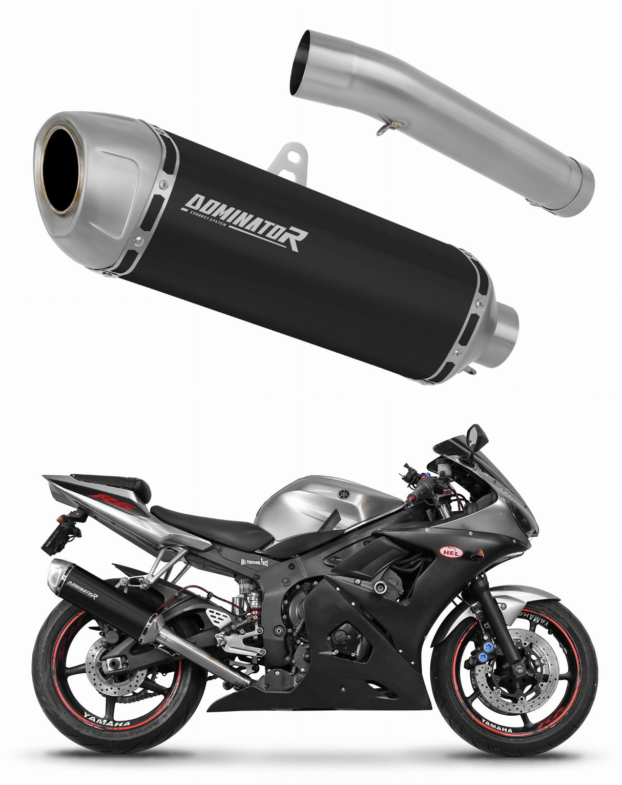 Yamaha YZF R6 2003 - 2005 Exhaust Silencer Muffler S6 BLACK + dB killer 20 m.