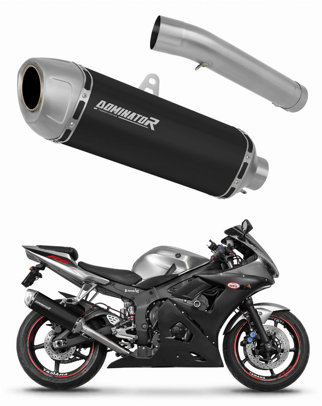 Yamaha YZF R6 2003 - 2005 Exhaust Silencer Muffler S6 BLACK + dB killer 20 m.