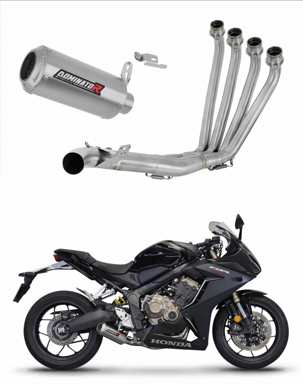 Honda CB 650 R 2019 - 2023 Full Exhaust System Collector Silencer GP + dB killer medium 20 m.