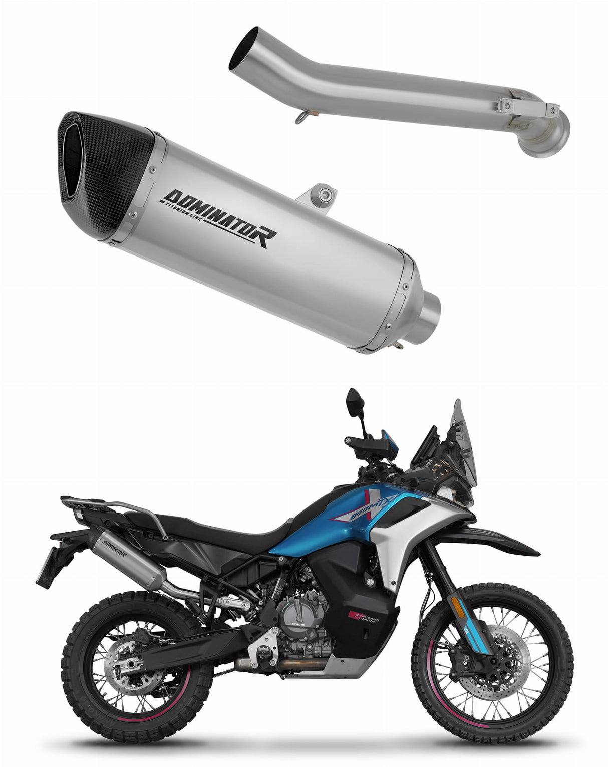 CF MOTO 800 MT-X 2025 Exhaust Silencer Muffler Titanium HP6 + dB killer 20 m.