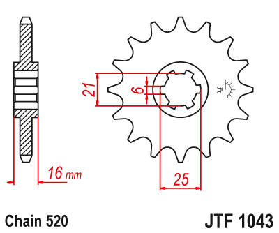 Front sprocket JT JTF1043,14