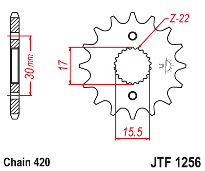 Front sprocket JT JTF1256,15