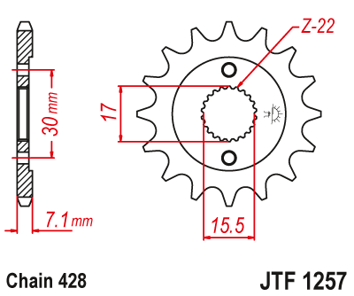 Front sprocket JT JTF1257,15