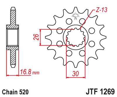 Front sprocket JT JTF1269,16