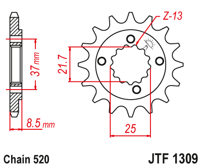 Front sprocket JT JTF1309,13