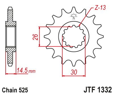 Front sprocket JT JTF1332,14