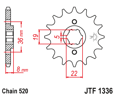 Front sprocket JT JTF1336,13