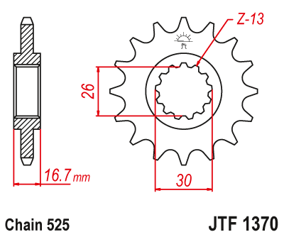 Front sprocket JT JTF1370,16