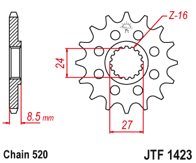 Front sprocket JT JTF1423,16