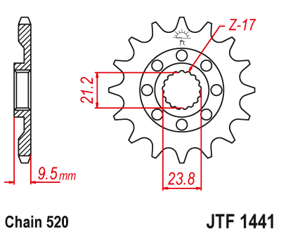Front sprocket JT JTF1441,15
