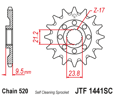 Front sprocket JT JTF1441,13SC