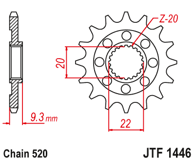 Front sprocket JT JTF1446,13