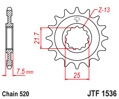 Front sprocket JT JTF1536,14