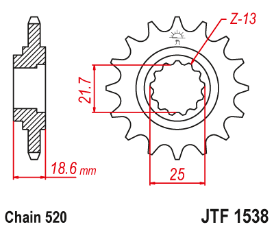 Front sprocket JT JTF1538,14