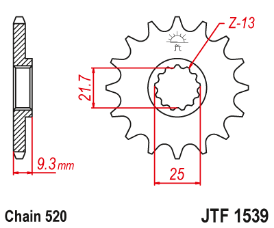 Front sprocket JT JTF1539,14