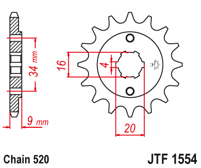 Front sprocket JT JTF1554,14