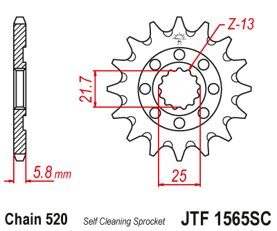 Front sprocket JT JTF1565,13SC