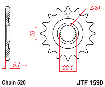 Front sprocket JT JTF1590,12