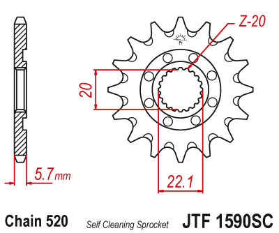 Front sprocket JT JTF1590,13SC