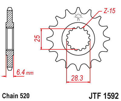 Front sprocket JT JTF1592,15