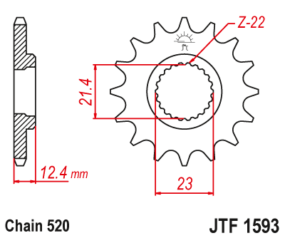 Front sprocket JT JTF1593,14