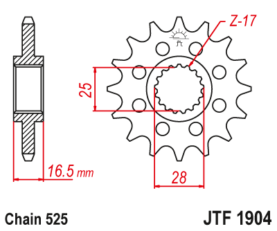 Front sprocket JT JTF1904,16