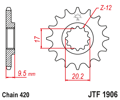 Front sprocket JT JTF1906,13