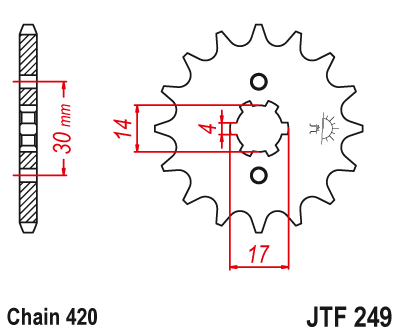 Front sprocket JT JTF249,14
