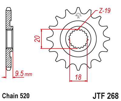 Front sprocket JT JTF268,13