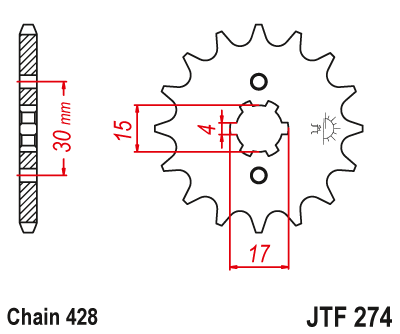Front sprocket JT JTF274,15