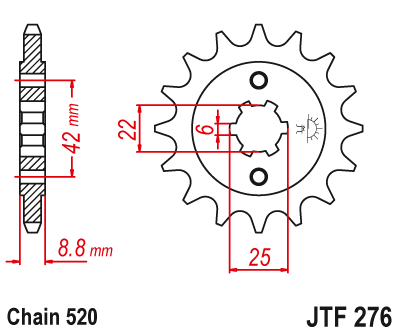 Front sprocket JT JTF276,16
