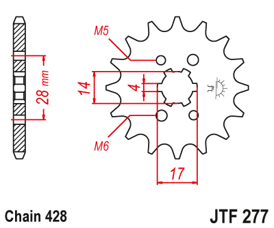 Front sprocket JT JTF277,14