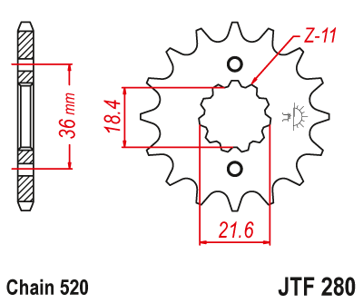 Front sprocket JT JTF280,13