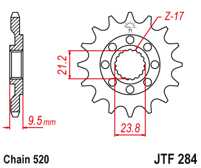 Front sprocket JT JTF284,15
