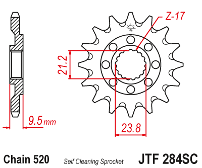 Front sprocket JT JTF284,13SC