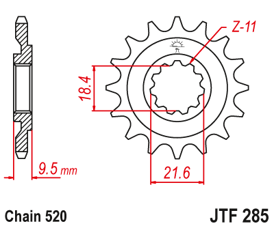 Front sprocket JT JTF285,14