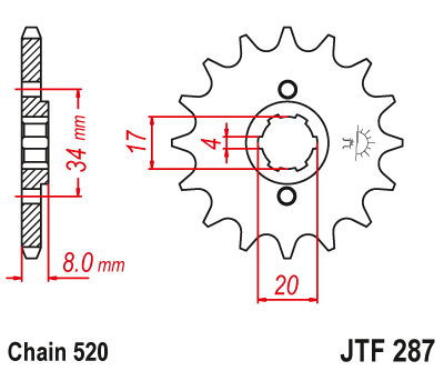 Front sprocket JT JTF287,13