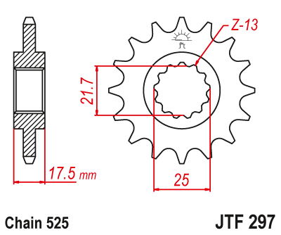 Front sprocket JT JTF297,15