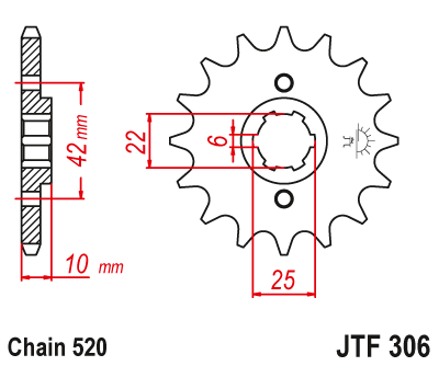 Front sprocket JT JTF306,15