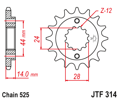 Front sprocket JT JTF314,16