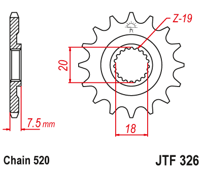 Front sprocket JT JTF326,12