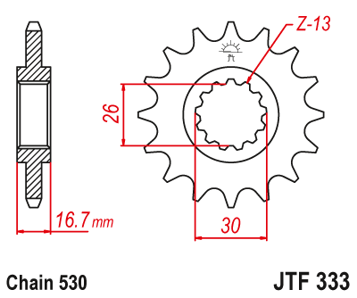 Front sprocket JT JTF333,16