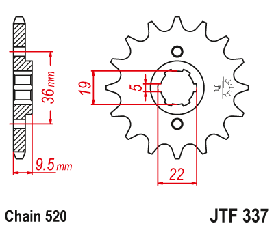 Front sprocket JT JTF337,14