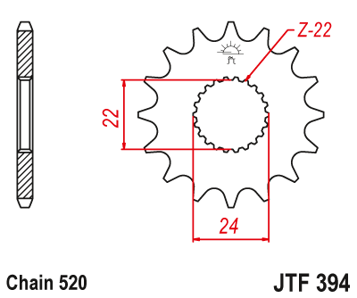 Front sprocket JT JTF394,14
