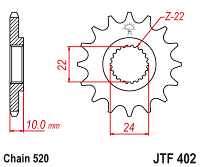Front sprocket JT JTF402,16