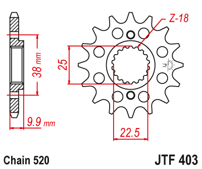 Front sprocket JT JTF403,15