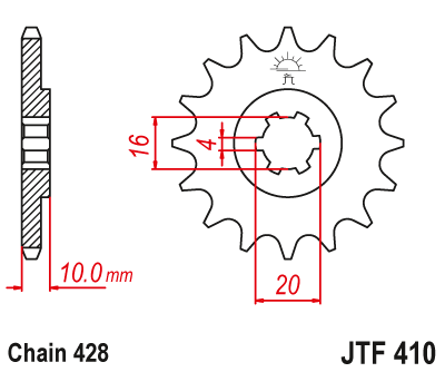 Front sprocket JT JTF410,14