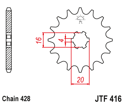 Front sprocket JT JTF416,13